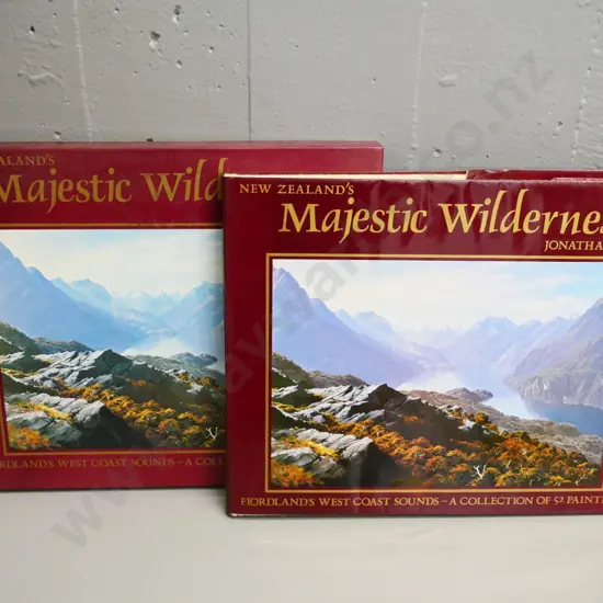 slip-cased art book - New Zealand's Majestic Wilderness by Jonathan White - pub. 1980. Some foxing to page edges