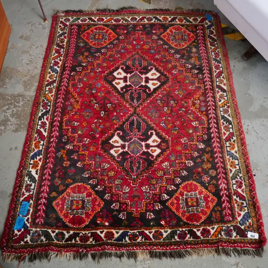 hand-knotted wool floor rug L-1800 W-1280