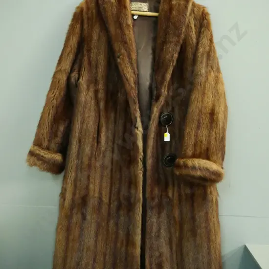 brown fur coat - Empire Furriers Auckland label