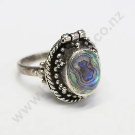 silver hinged ring stamped 925