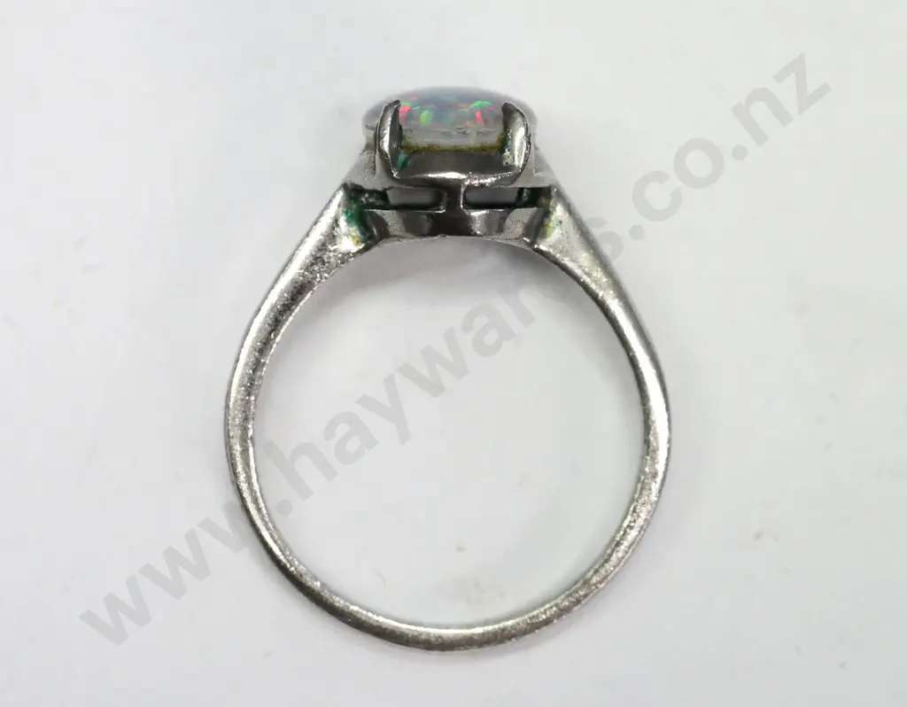 silver opal ring stamped 925 Image 1++