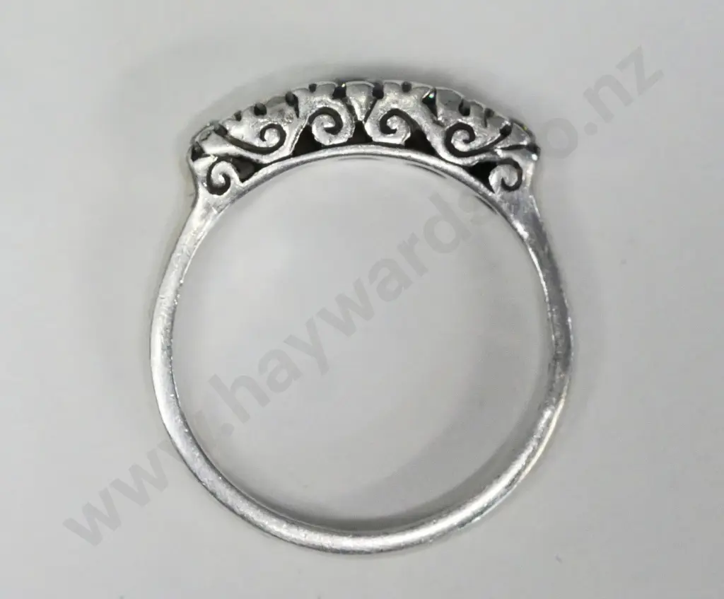 silver cz dress ring stamped 925 Image 1++