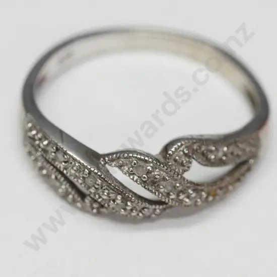 silver marcasite dress ring stamped 925