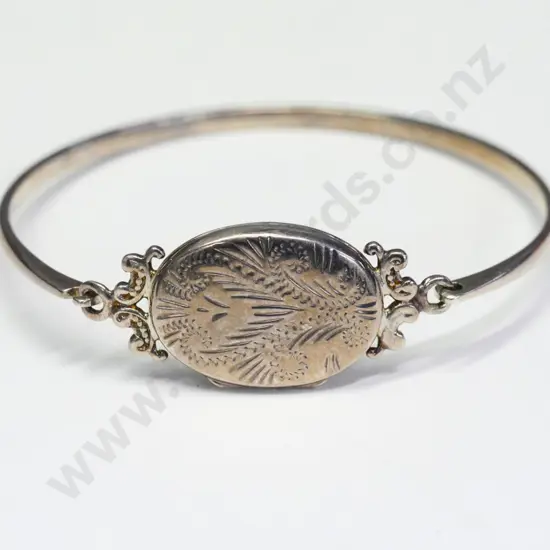 silver locket bangle stamped 925