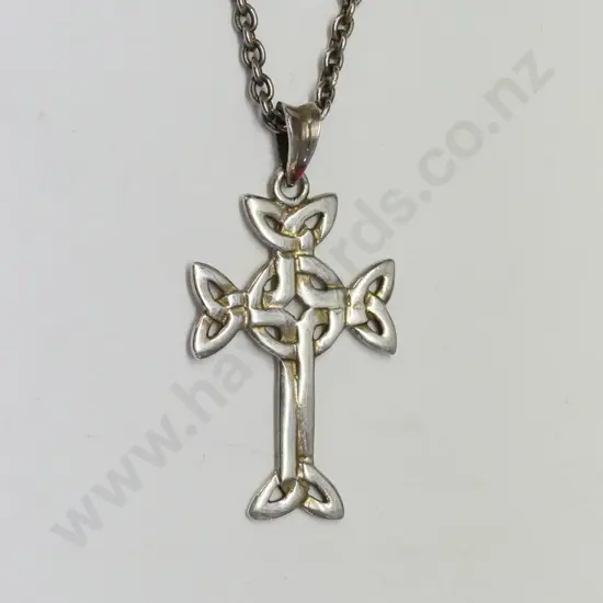 silver crucifix necklace stamped 925