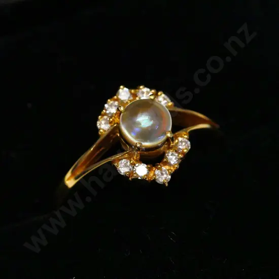 paua pearl ring stamped 750