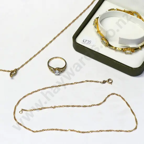 tourmaline necklace, bracelet & ring set all stamped 925