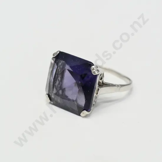 silver amehtyst ring stamped 925