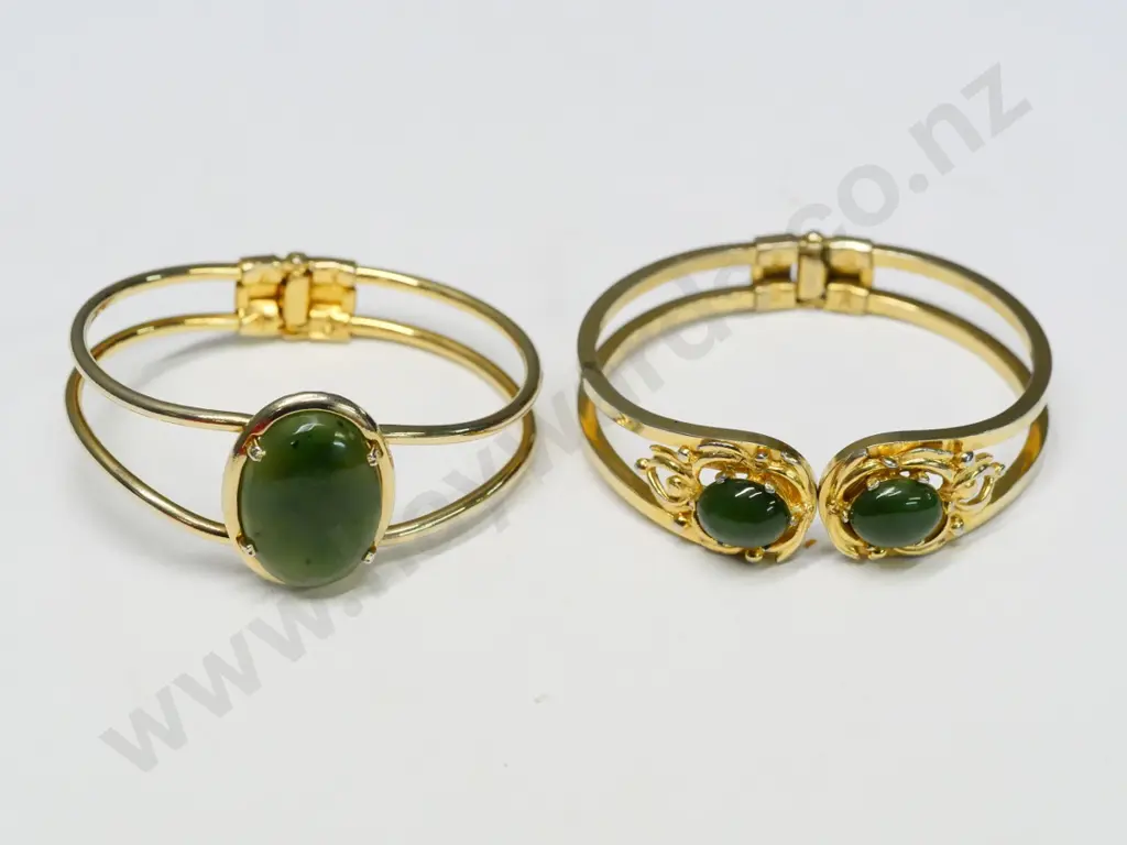 2 jade bangles no markings Image 1++