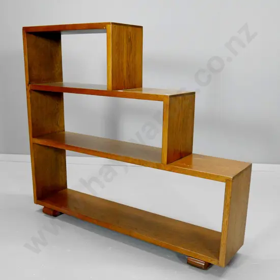 retro stepped open-back bookcase - some ring marks to finish H-790 W-900 D-190