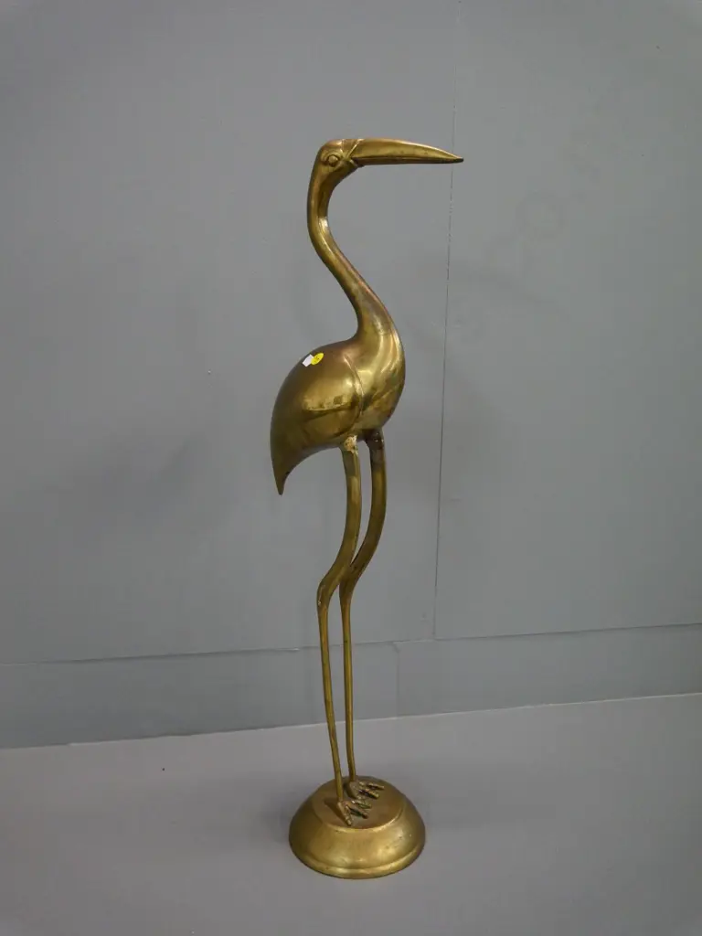 tall cast brass heron figure H-680 W-230 Image 1++