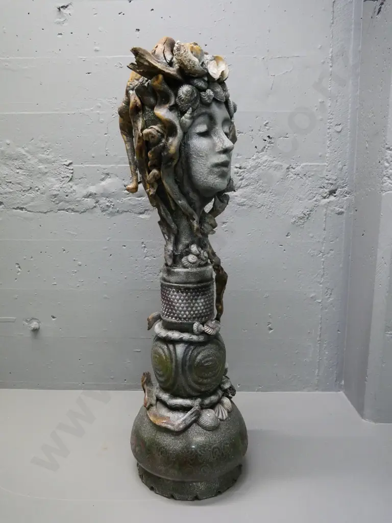 mixed media sculpture by Maree McMullan - seashell motif - glass, shell, plastic, driftwood, etc. H-850 Image 1++