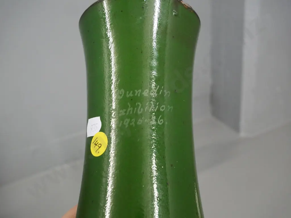 vintage Lane's Dunedin and Oamaru soda syphon and a specimen vase etched with "Dunedin Exhibition 1925-26" H-220 Image 1++