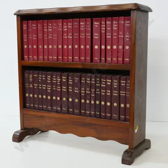 collection of 39 compact books - Gordon Classic & Alexander Classic editions, in small oak bookcase H540 W510 D200
