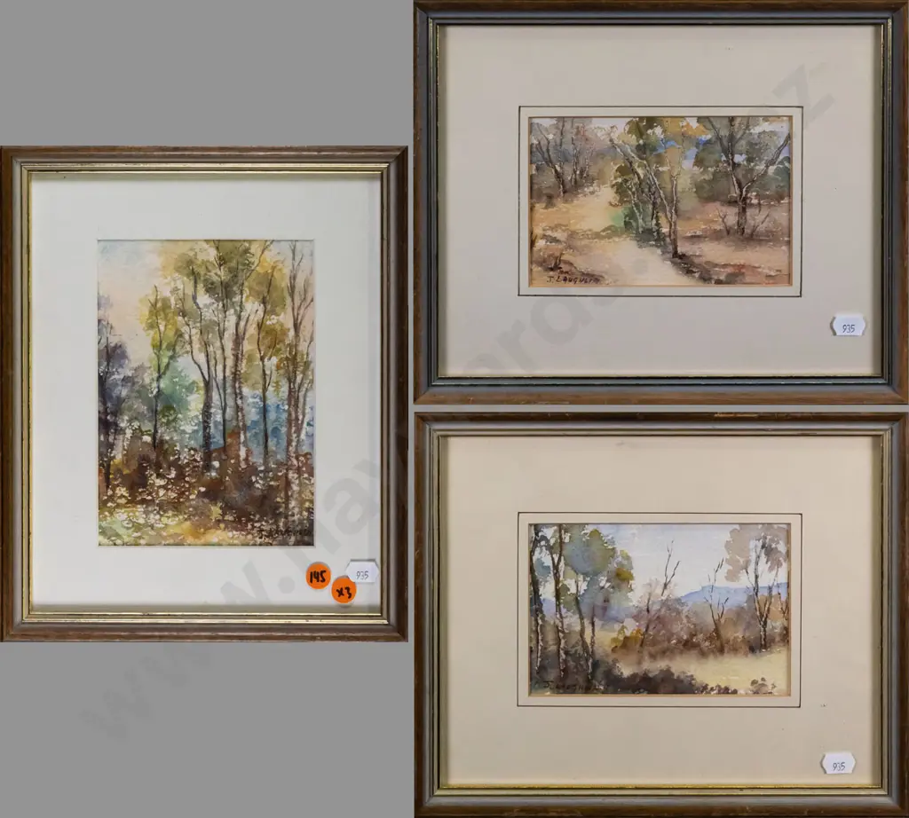 3x J Laughlin watercolours - landscapes  Largest H-170 W-120 Image 1++