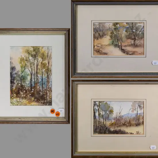 3x J Laughlin watercolours - landscapes  Largest H-170 W-120