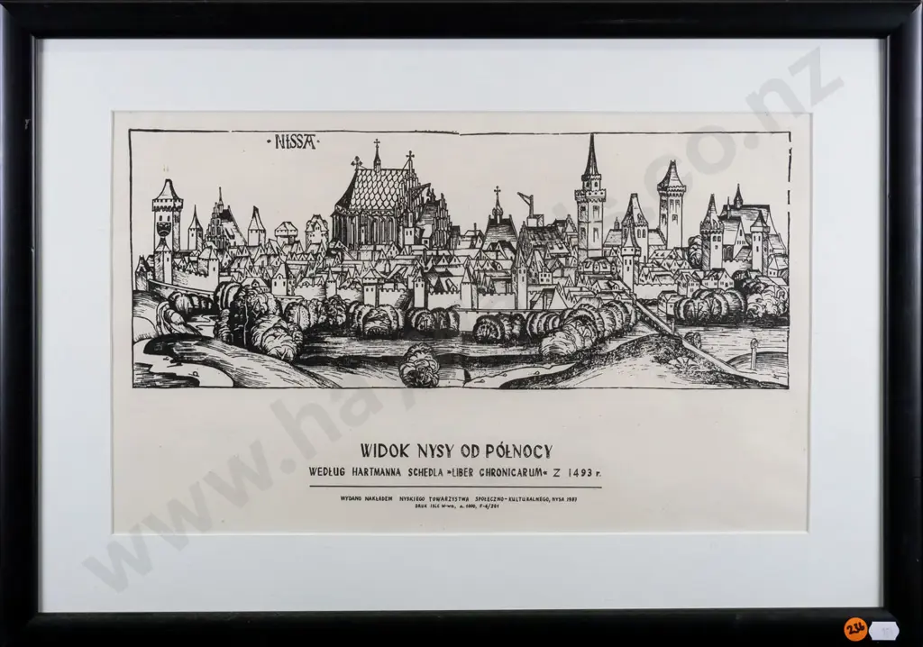 framed Polish print - town landscape H-150 W-390 Image 1++