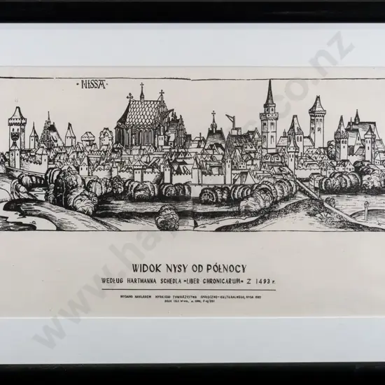 framed Polish print - town landscape H-150 W-390