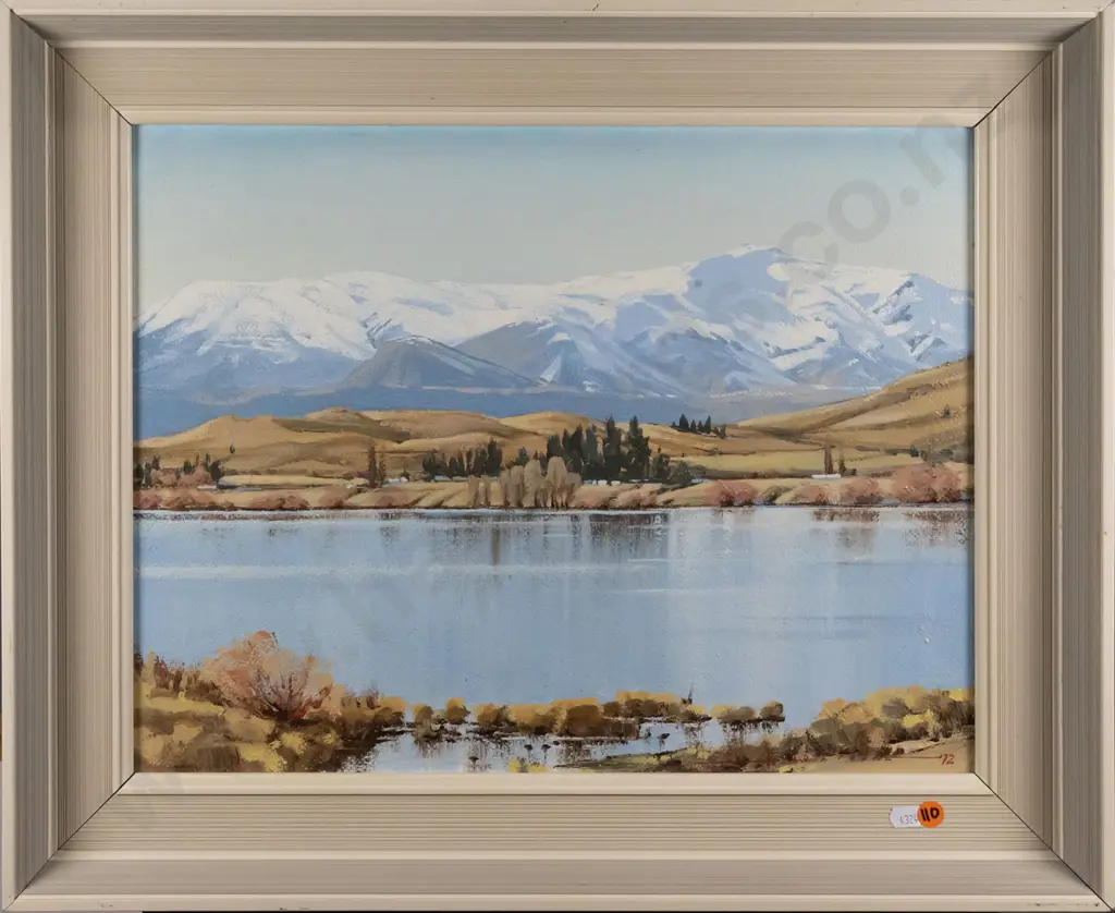 Alan D Cooke 1972 - framed oil 'Winter Afternoon Crown Range and Lake Hayes" H-340 W-440 Image 1++