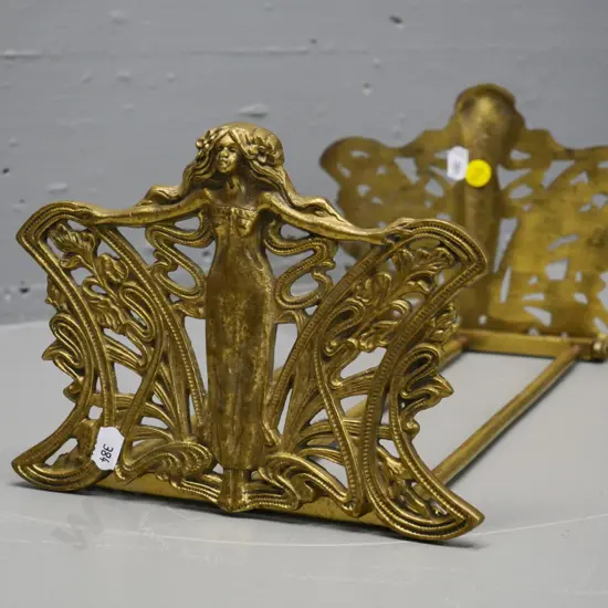 art deco style cast brass extending book-ends H-150 W-330 in closed position
