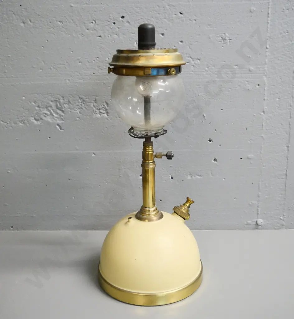 vintage Tilley white spirit lantern with brass band around base H-420 Image 1++