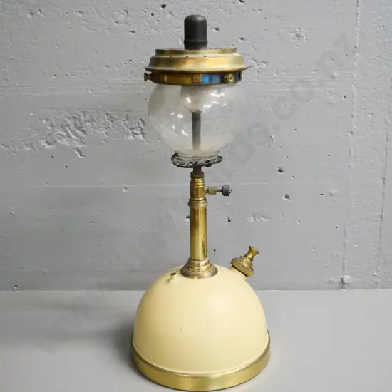 vintage Tilley white spirit lantern with brass band around base H-420