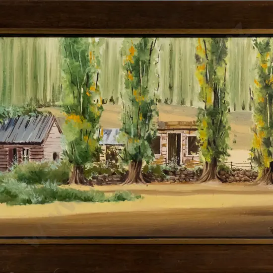 Pauline Berry - framed oil "Sefferstown Moke Creek Ghost Town" 320 W-650