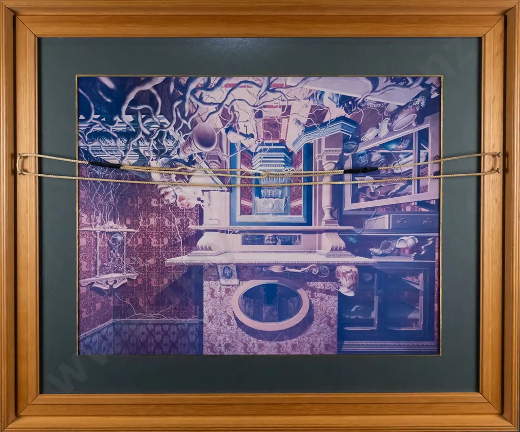 framed double sided Alvin Pankhurst 1974 print "Maybe Tomorrow" Each side H-340 W-450 Image 1++