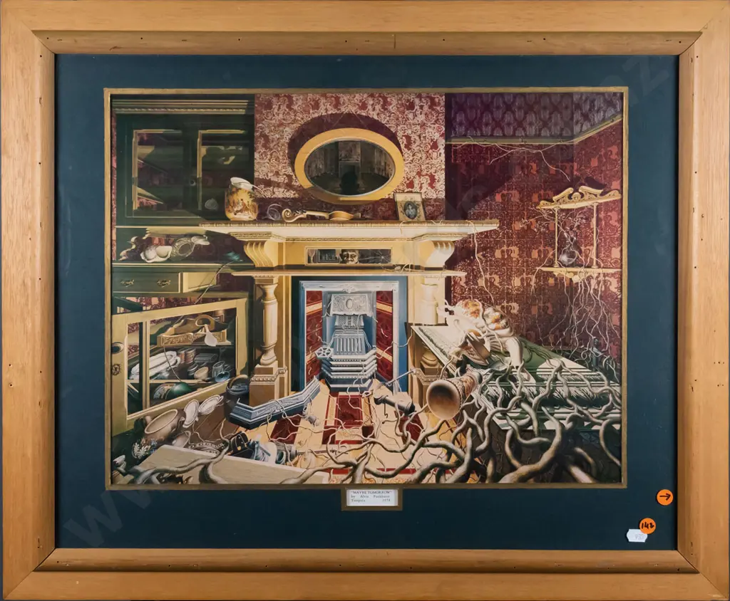 framed double sided Alvin Pankhurst 1974 print "Maybe Tomorrow" Each side H-340 W-450 Image 1++