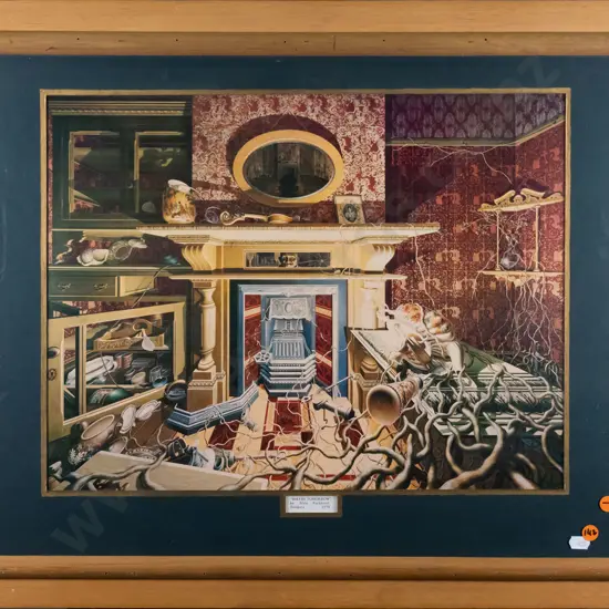 framed double sided Alvin Pankhurst 1974 print "Maybe Tomorrow" Each side H-340 W-450