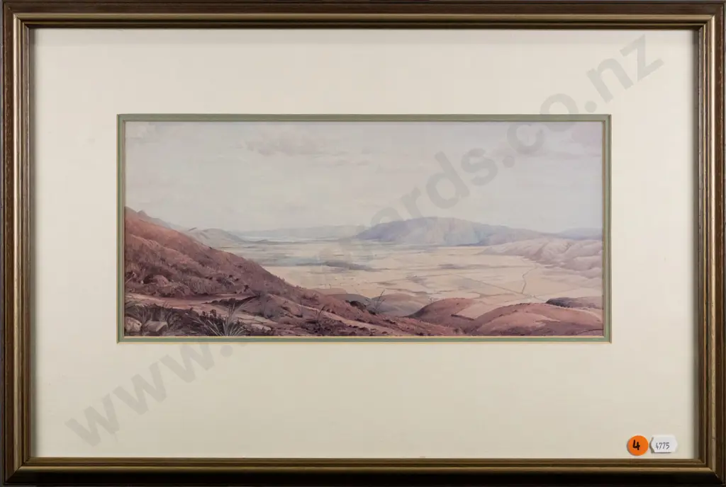 framed historic print - Taieri Plains, George O'Brien, 1867 H-150 W-340 Image 1++