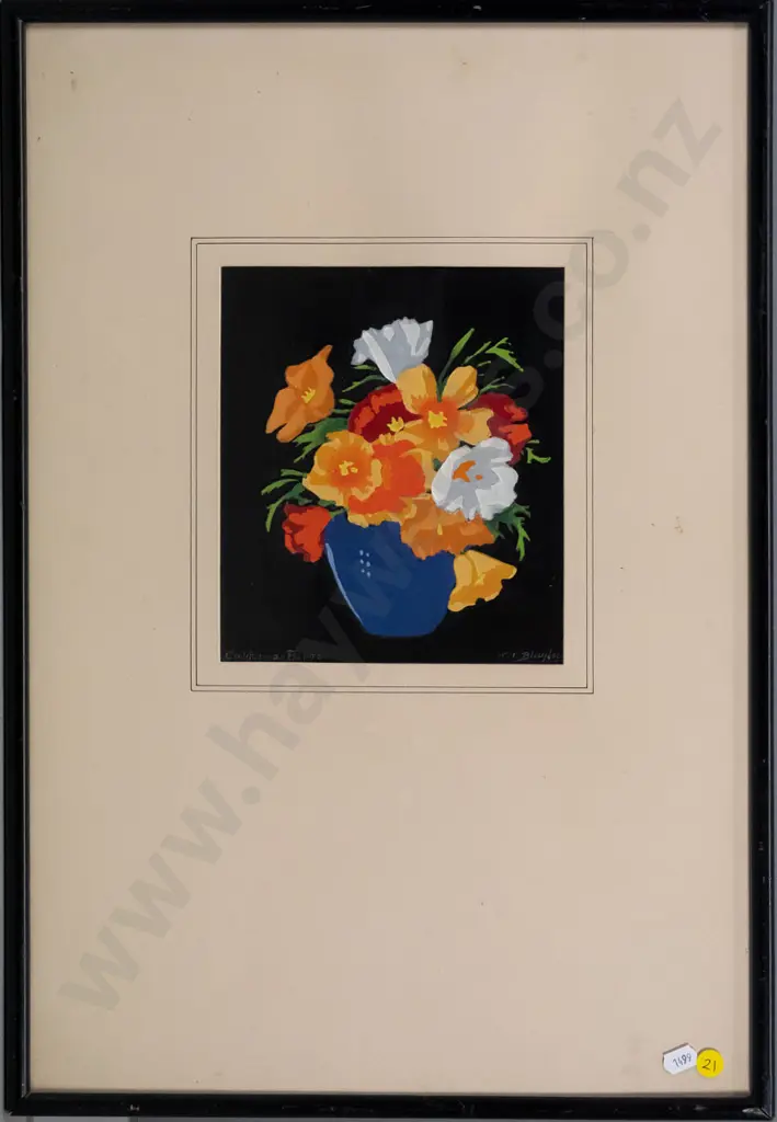 T.T. Blaylock - framed signed oil-colour proof - "Californian Poppies" (Limited Edition label on back) H-200 W-175 Image 1++