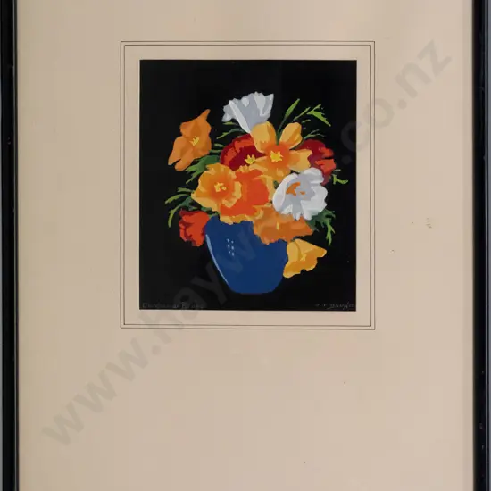 T.T. Blaylock - framed signed oil-colour proof - "Californian Poppies" (Limited Edition label on back) H-200 W-175