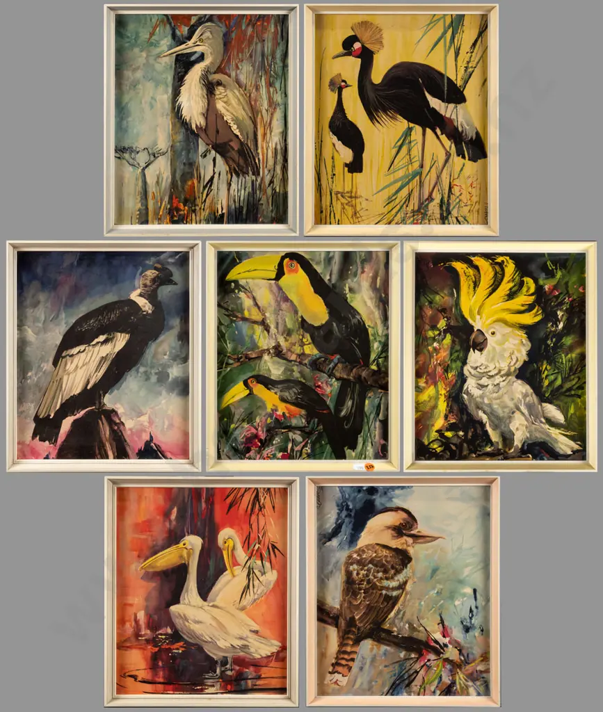 7x retro bird prints Each H-290 W-240 Image 1++