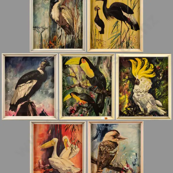 7x retro bird prints Each H-290 W-240