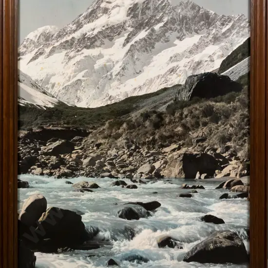 framed reproduction photo print - mountain scene  H-750 W-510 (marks)