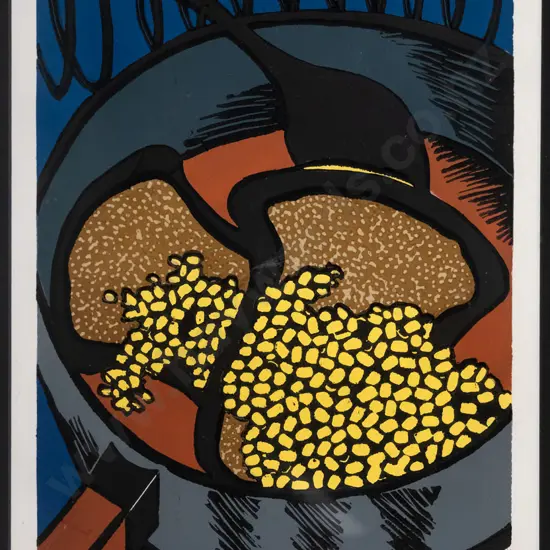 Ray T. Sheppard 1991 - framed limited edition print #3/8 - "Corn On Toast" H-430 W-310