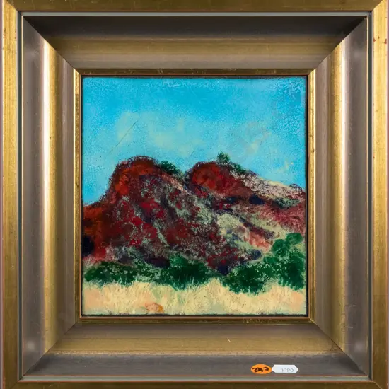 Corrine Watson - framed tile 'Marble Bar Hills" H-160 W-160