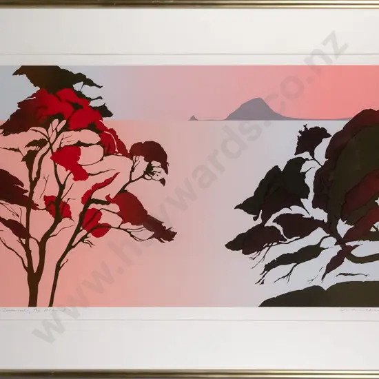 Malcolm Warr '85 - framed ltd edition screenprint 60/150 "Summer, The Mount" H-380 W-690