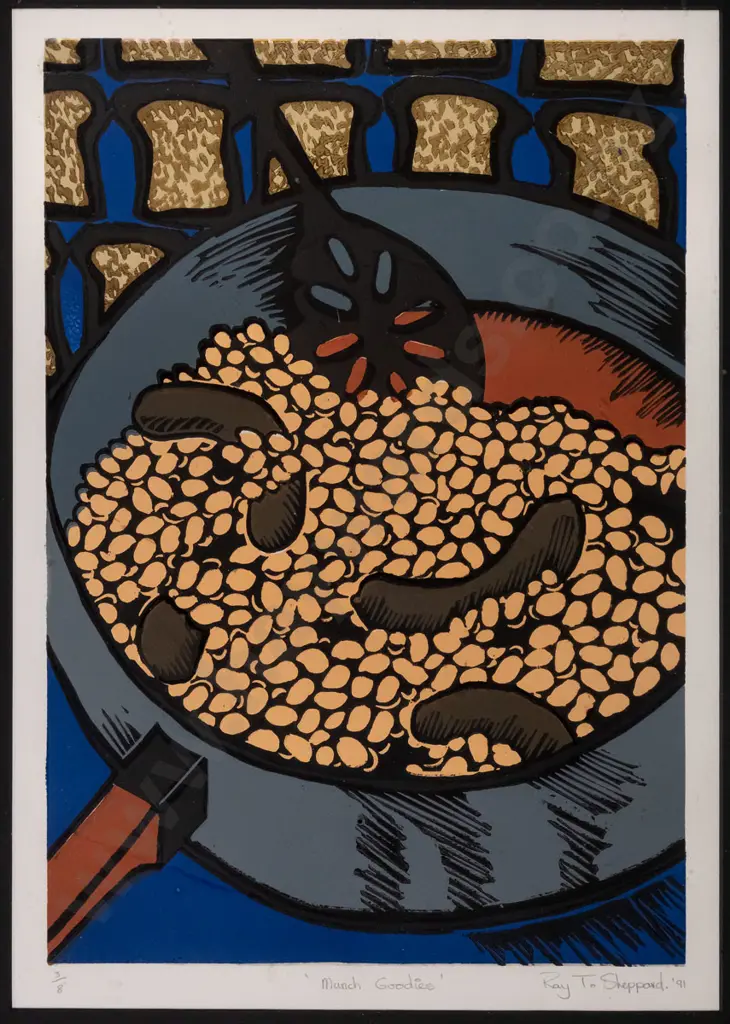 Ray T. Sheppard 1991 - framed limited edition print #3/8 - "Munch Goodies" H-430 W-310 Image 1++