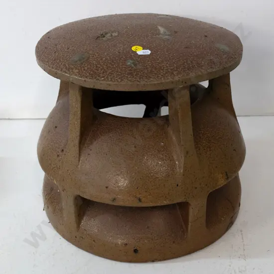 vintage salt-glazed vented chimney cap - some cracking H-290 Diameter 320