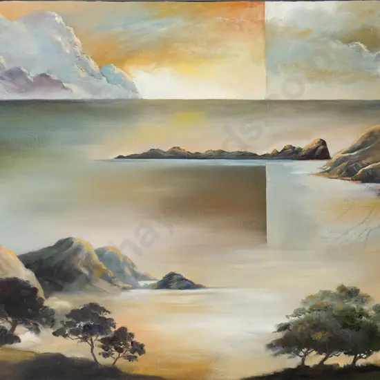 Brian Strong '09 - boxed oil on canvas "Vale of light" H-380 W-760