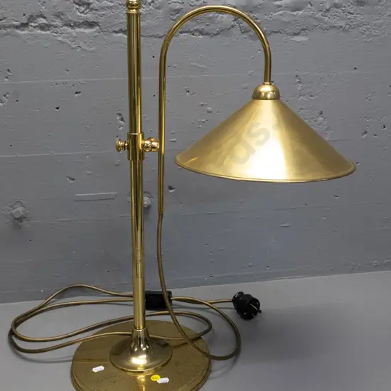 brass adjustable height table lamp - some pitting to brass Height 580 W-430 as photographed