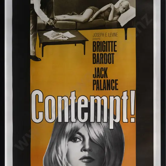 original framed 1963 movie poster "Contempt" with Brigitte Bardot H-990 W-600