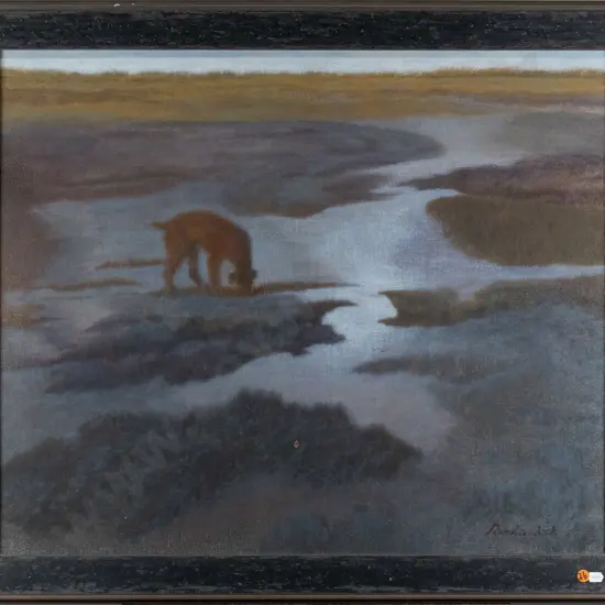 Pamela Jack -framed acrylic "Solitude" age damage H-580 W-700