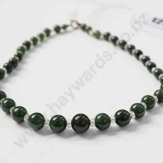 green stone beaded necklace