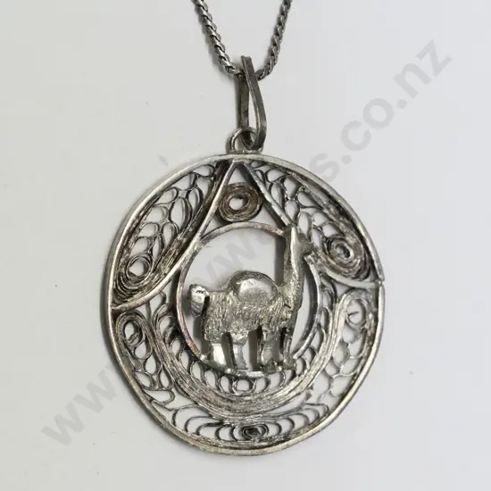 silver necklace stamped 900 & chain stamped 925