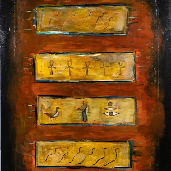 Lisa Wisse? - oil on board - abstract H-1220 W-900