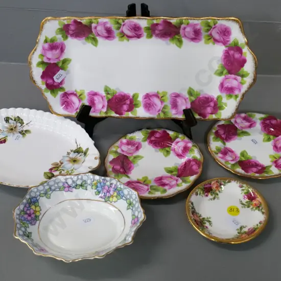 6 Royal Albert items - sandwich tray, sweet dishes etc.