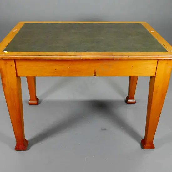 deco rimu desk / table with leather inset top H-760 L-1120 W-820